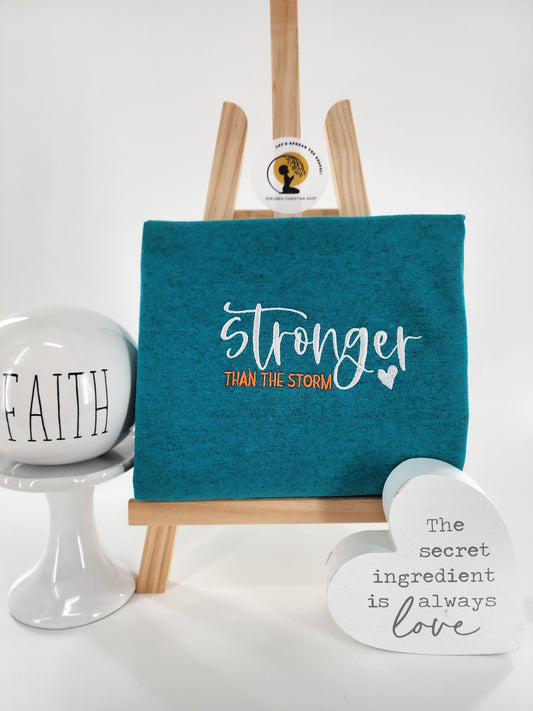 Stronger Than The Storm Embroidery Shirt