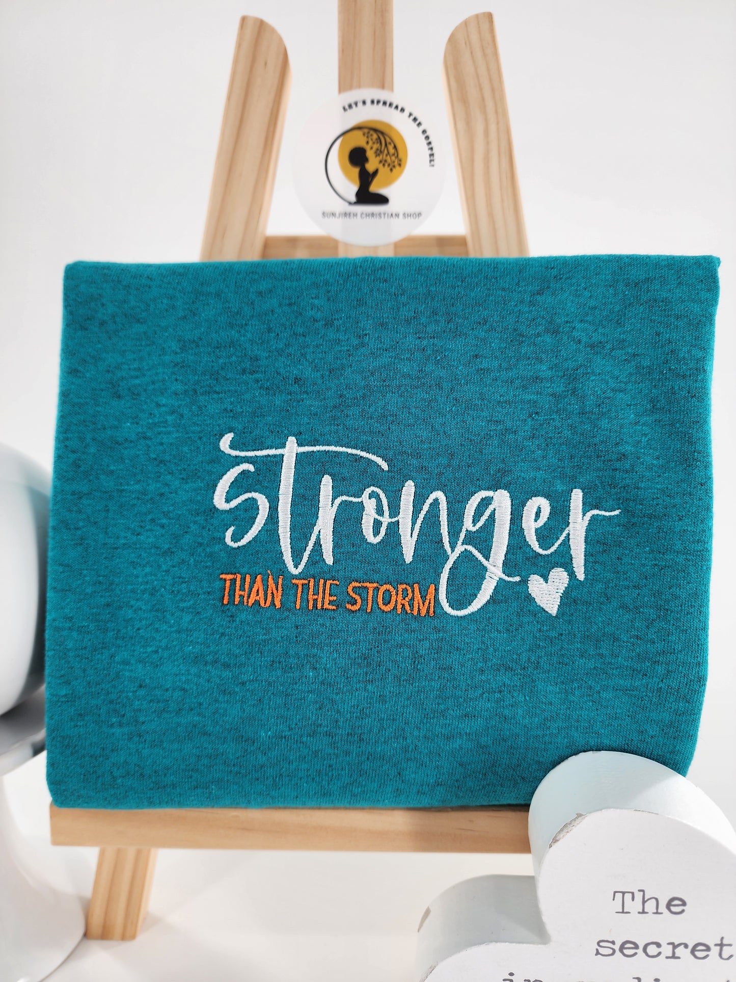 Stronger Than The Storm Embroidery Shirt