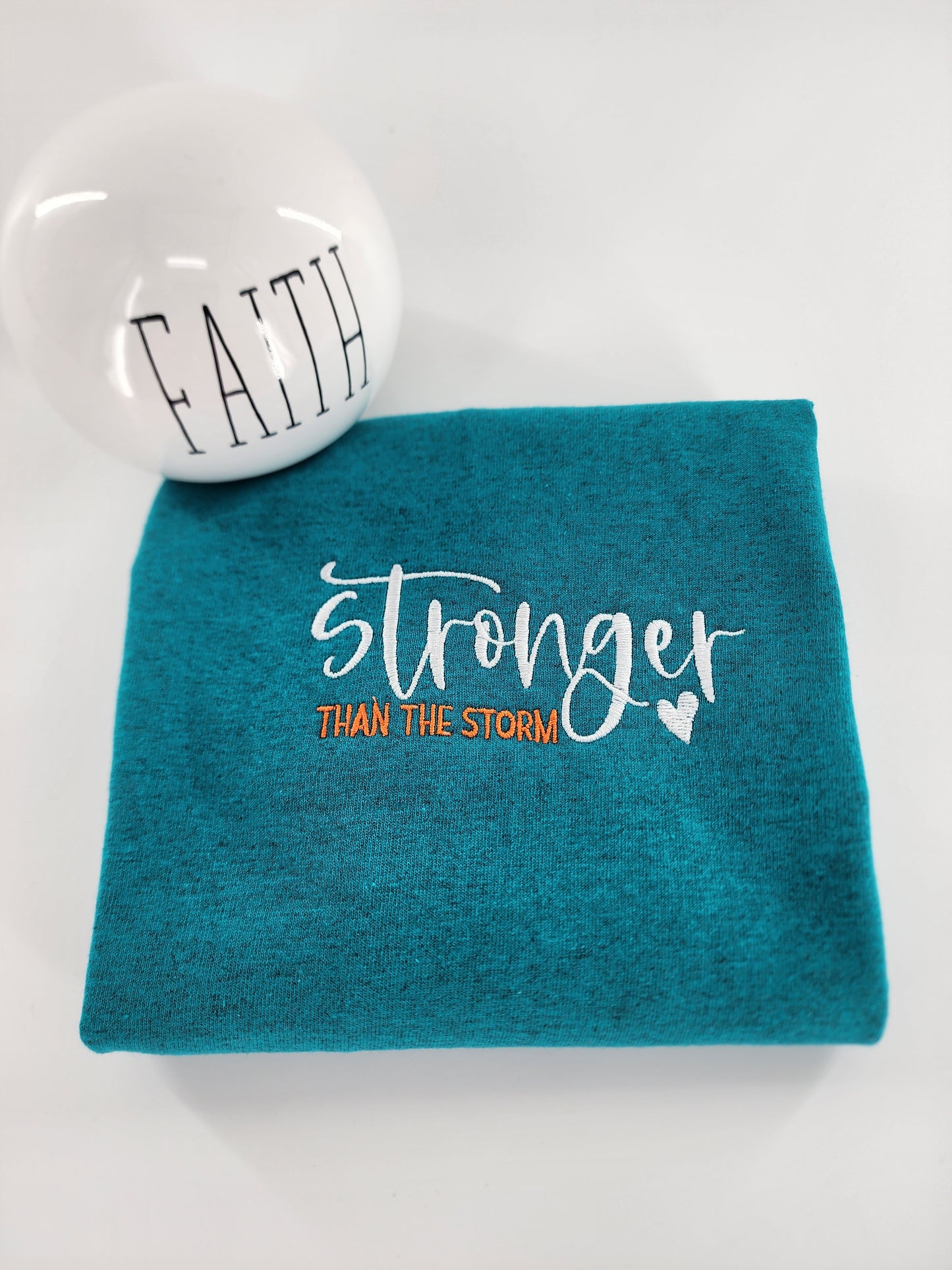 Stronger Than The Storm Embroidery Shirt