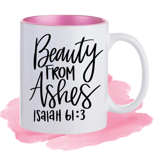 Beauty from Ashes Christian Mug: A Reminder of God's Healing Power