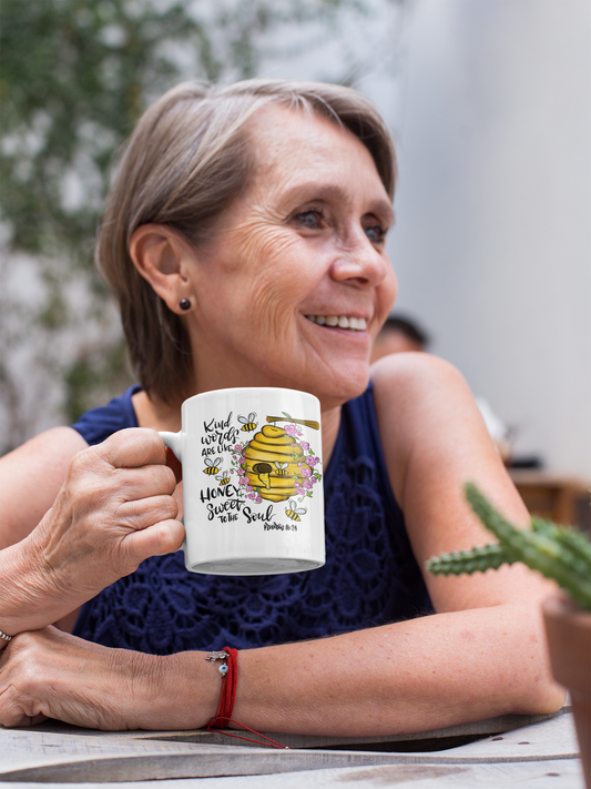 A woman holding a mug