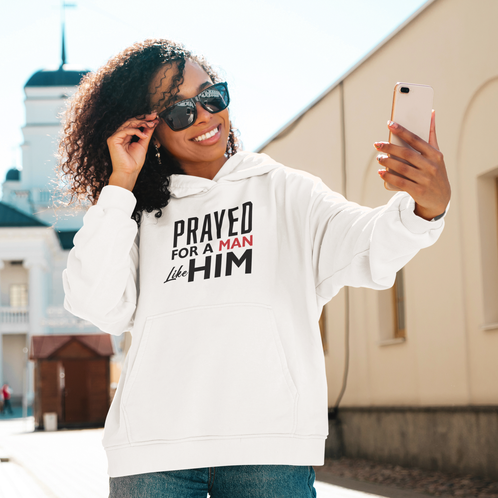 Prayed for a man like him hoodie for Christian couples