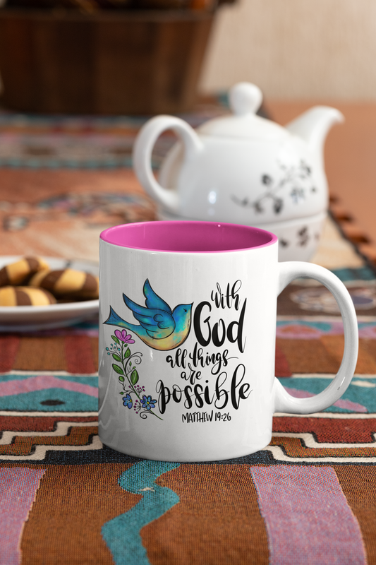 With God All Things Are Possible Mug: Inspirational Mug for Christians